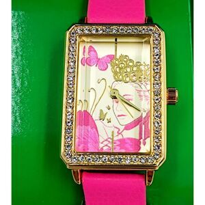 NIB Official Wicked Movie Glinda Watch Pink Band Rhinestone Bezel Jewelry Box